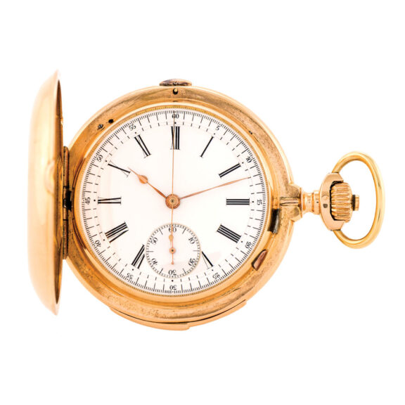 Swiss rose gold minute repeating keyless lever chronograph Circa 1910