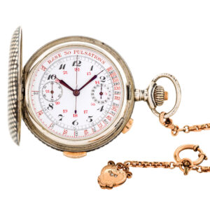 Swiss hunting cased minute repeating lever chronograph Circa 1910