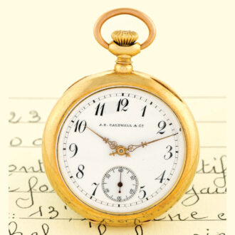 Fine Swiss 18K gold open faced keyless lever watch Circa 1899