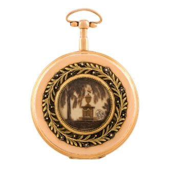 Swiss 18K gold hunting cased repeating verge watch Circa 1830