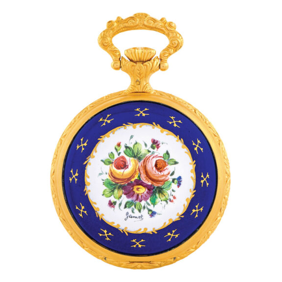 Swiss gold-plated and enamel keyless lever watch Circa 1970