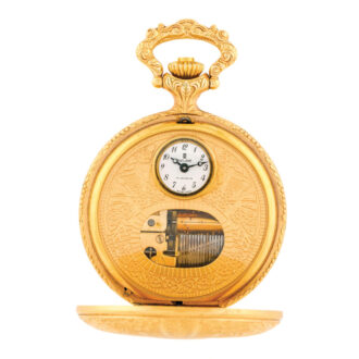 Swiss gold-plated hunting cased musical lever watch Circa 2000