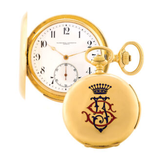 Swiss gold and enamel minute repeating keyless lever Circa 1905