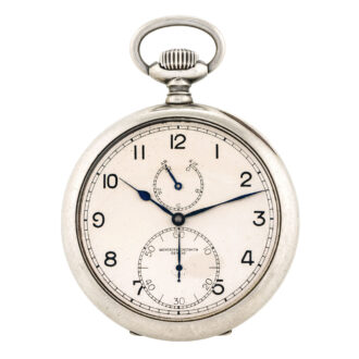 Swiss silver keyless lever chronometer with power reserve Circa 1940