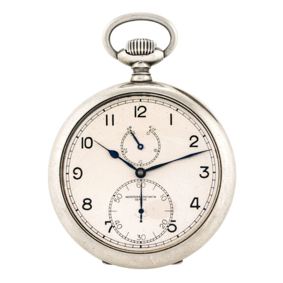 Swiss silver keyless lever chronometer with power reserve Circa 1940