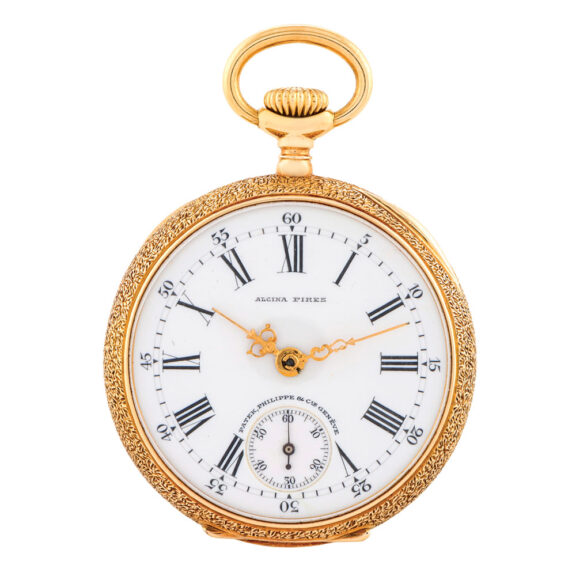 Swiss gold open faced keyless lever pendant watch Circa 1908