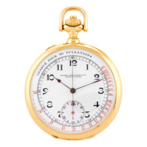 Swiss gold chronograph with pulsometer scale Circa 1910