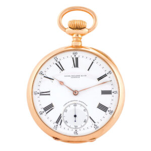 Swiss 18K rose gold open faced keyless lever watch Circa 1914