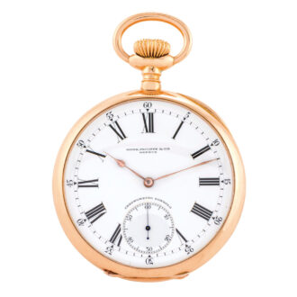 Swiss 18K rose gold open faced keyless lever watch Circa 1914