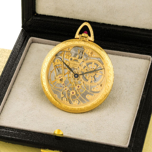 Swiss gold skeletonized keyless lever dress watch Circa 1983