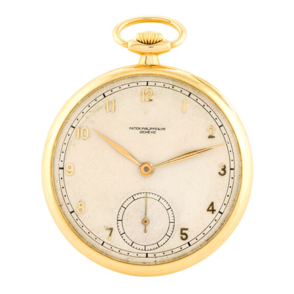SSwiss 18 carat gold open faced keyless lever dress watch Circa 1940
