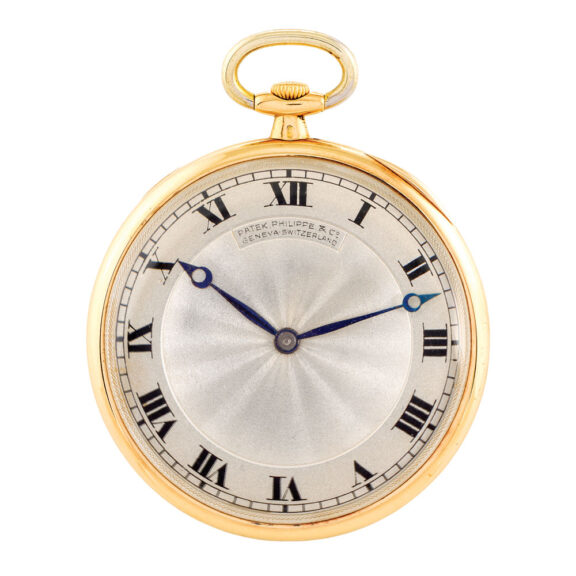 Swiss 18 carat gold open faced keyless lever dress watch Circa 1925
