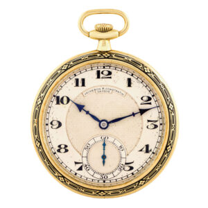 Swiss 14K gold and enamel keyless lever dress watch Circa 1910