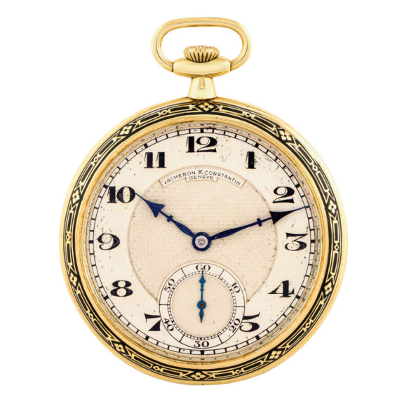 Swiss 14K gold and enamel keyless lever dress watch Circa 1910