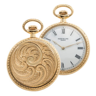 Elegant Swiss 18K gold keyless lever pendant watch Circa 1983