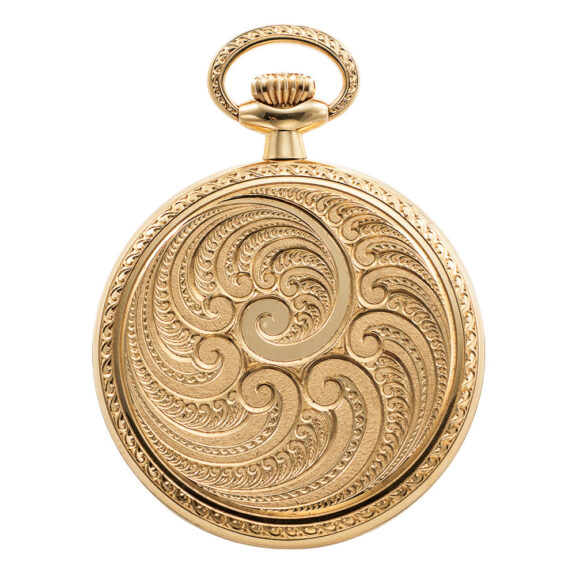 Elegant Swiss 18K gold keyless lever pendant watch Circa 1983