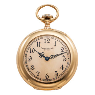 Swiss 18K gold half open faced keyless lever watch Circa 1902