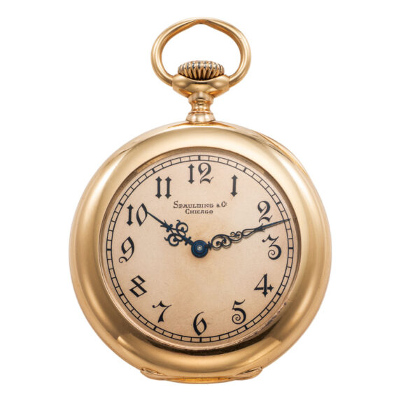 Swiss 18K gold half open faced keyless lever watch Circa 1902