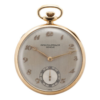 Swiss 18 carat gold open faced keyless lever dress watch Circa 1965