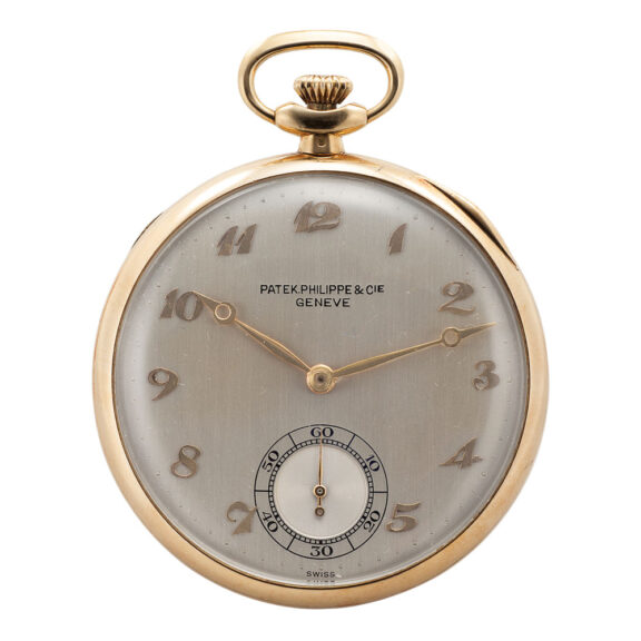Swiss 18 carat gold open faced keyless lever dress watch Circa 1965