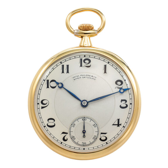 Elegant Swiss gold open faced keyless lever dress watch Circa 1918