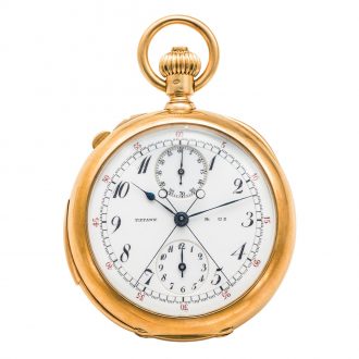Swiss/American gold repeating split-seconds chronograph Circa 1901