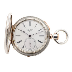 Swiss sterling silver and gold hunting cased lever watch Circa 1865