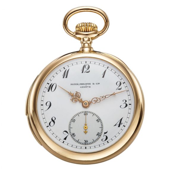 Swiss 18K gold open faced repeating keyless lever Circa 1905