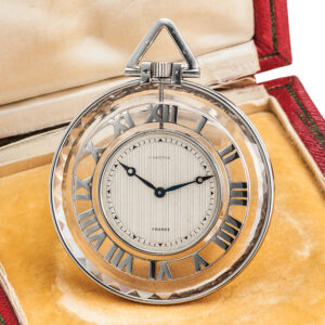 Swiss/French platinum and rock crystal keyless lever watch Circa 1920