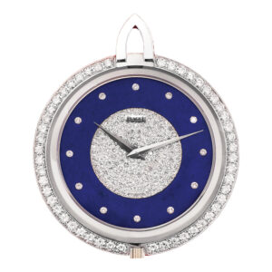 Swiss 18K white gold and diamond-set keyless lever Circa 1985