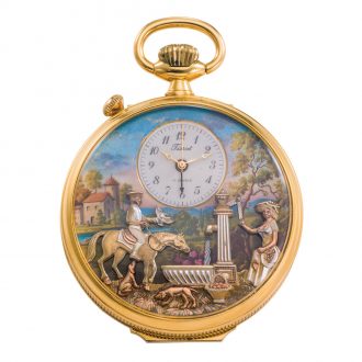 Swiss gold-plated centre seconds musical lever watch Circa 1985