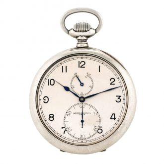 Swiss silver lever deck chronometer with power reserve Circa 1940