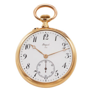A very fine and rare Swiss 18 carat gold open faced keyless lever pocket watch, circa 1900.
