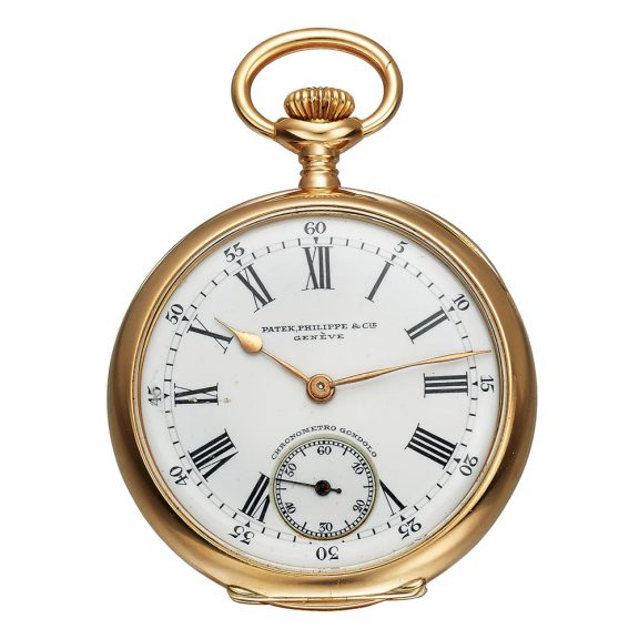 Fine, small Swiss 18K rose gold Chronometro Gondolo Circa 1910