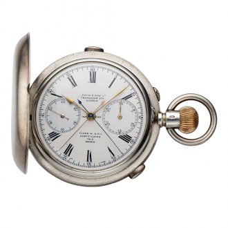 English sterling silver split-second chronograph Circa 1925