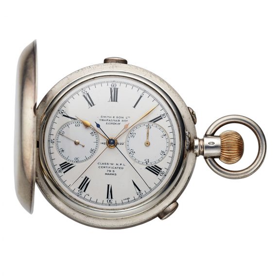 English sterling silver split-second chronograph Circa 1925