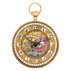 Swiss gold open faced repeating verge watch Circa 1820
