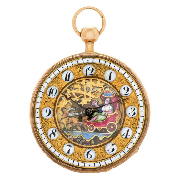 Swiss gold open faced repeating verge watch Circa 1820