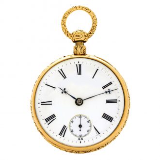 Heavy English 18K gold quarter repeating verge watch Circa 1830