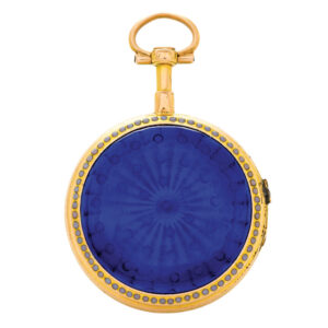 French 18K gold and enamel verge pendant watch Circa 1780