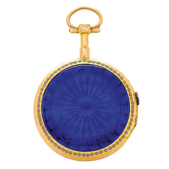 French 18K gold and enamel verge pendant watch Circa 1780