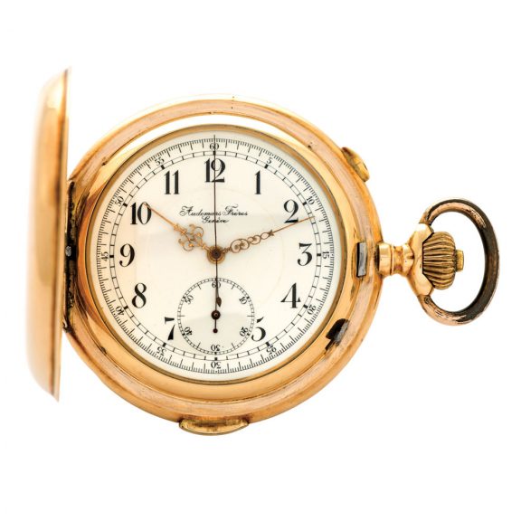 Swiss gold quarter repeating keyless lever chronograph Circa 191 Swiss gold quarter repeating keyless lever chronograph Circa 191