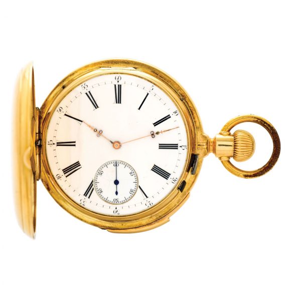 Swiss 18K gold minute repeating keyless lever Circa 1880