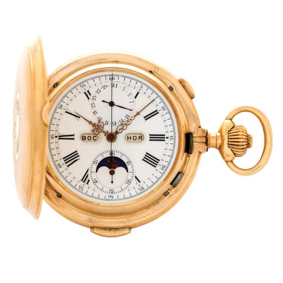 Swiss 14 carat rose gold complicated keyless lever watch Circa 1910 Swiss 14 carat rose gold complicated keyless lever watch Circa 1910
