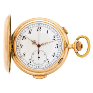 Swiss 18K gold quarter repeating chronograph lever watch Circa 1900