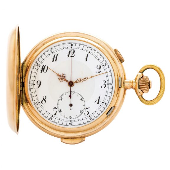 Swiss 18K gold quarter repeating chronograph lever watch Circa 1900