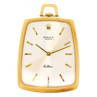 Swiss 18K gold tonneau-shaped keyless lever watch Circa 1975