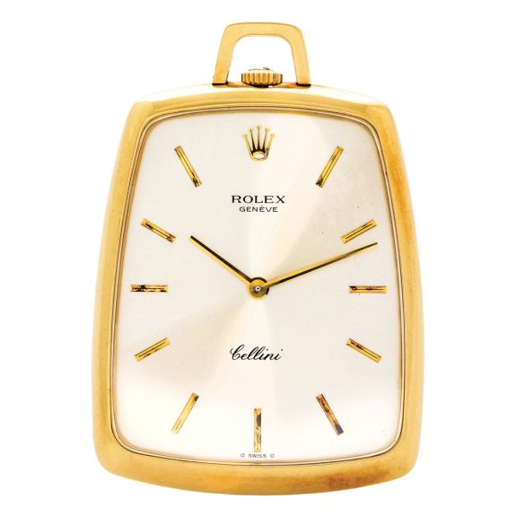 Swiss 18K gold tonneau-shaped keyless lever watch Circa 1975