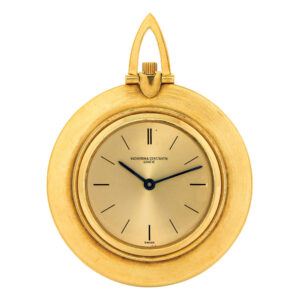 Thin Swiss 18K gold open faced keyless lever dress watch Circa 1965