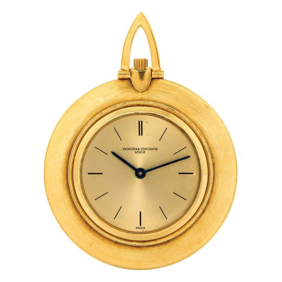 Thin Swiss 18K gold open faced keyless lever dress watch Circa 1965